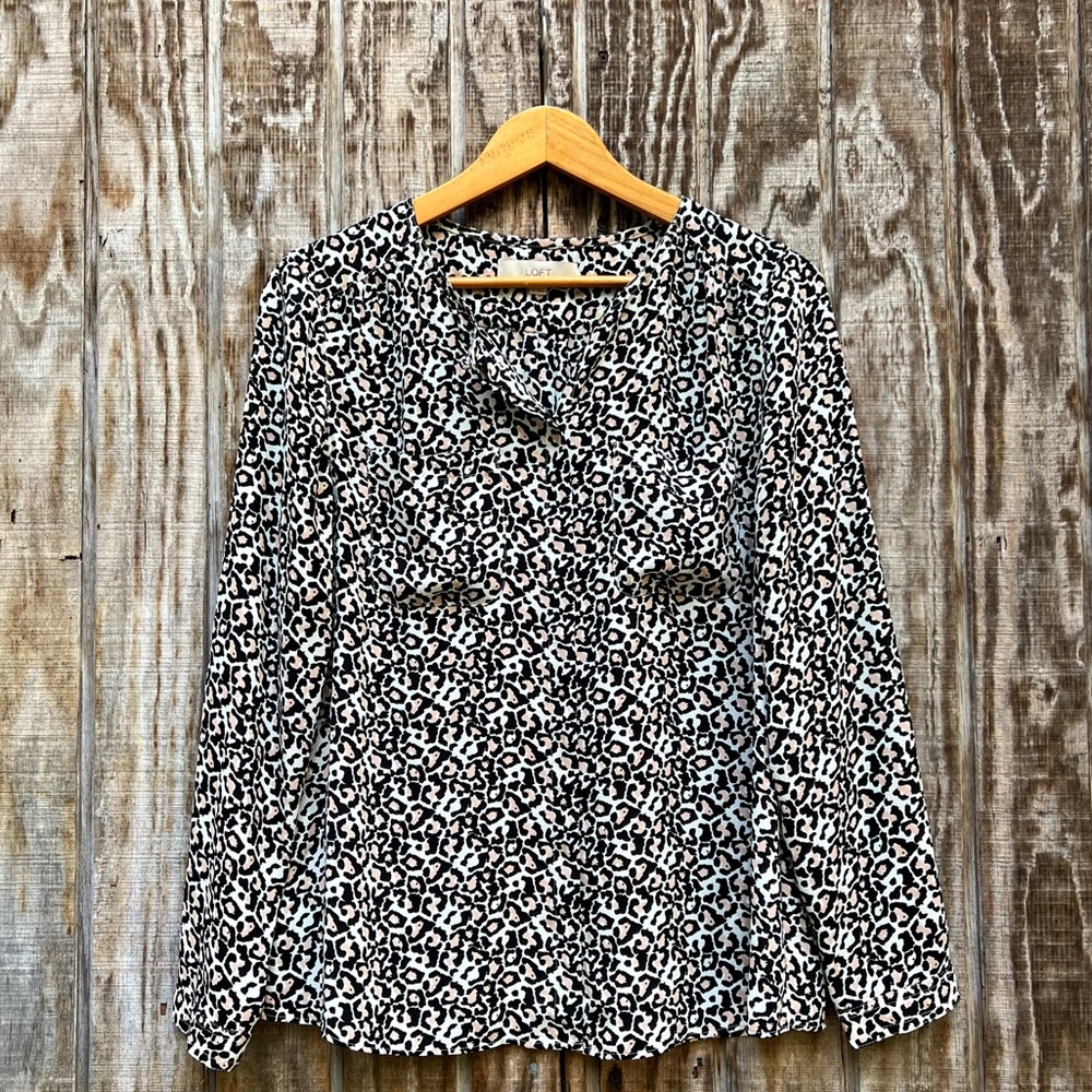 Ann Taylor Loft Multi Leopard Print Button Down B… - image 3